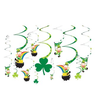 AMSCAN St. Patrick's Day Foil Swirls - 12ct