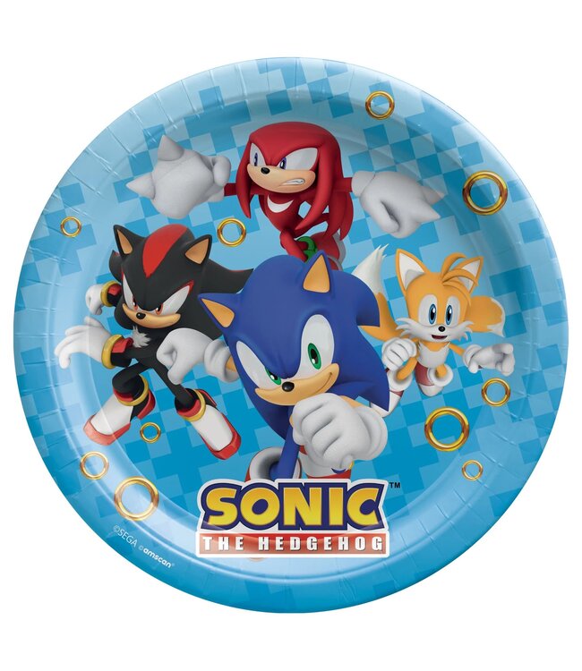 Sonic 9" Round Plates - 8ct