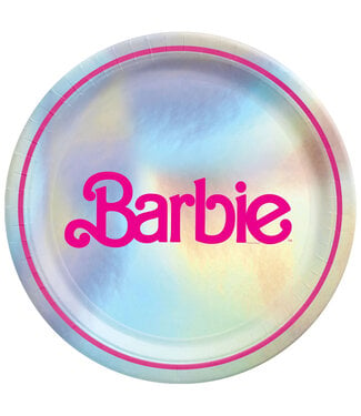 Malibu Barbie 9" Round Metallic Plates - 8ct