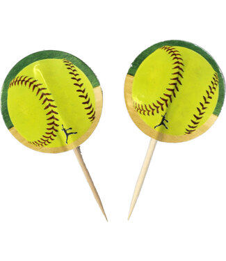 HAVERCAMP PRODUCTS Girl’s Fastpitch – Softball Party Picks - 24ct