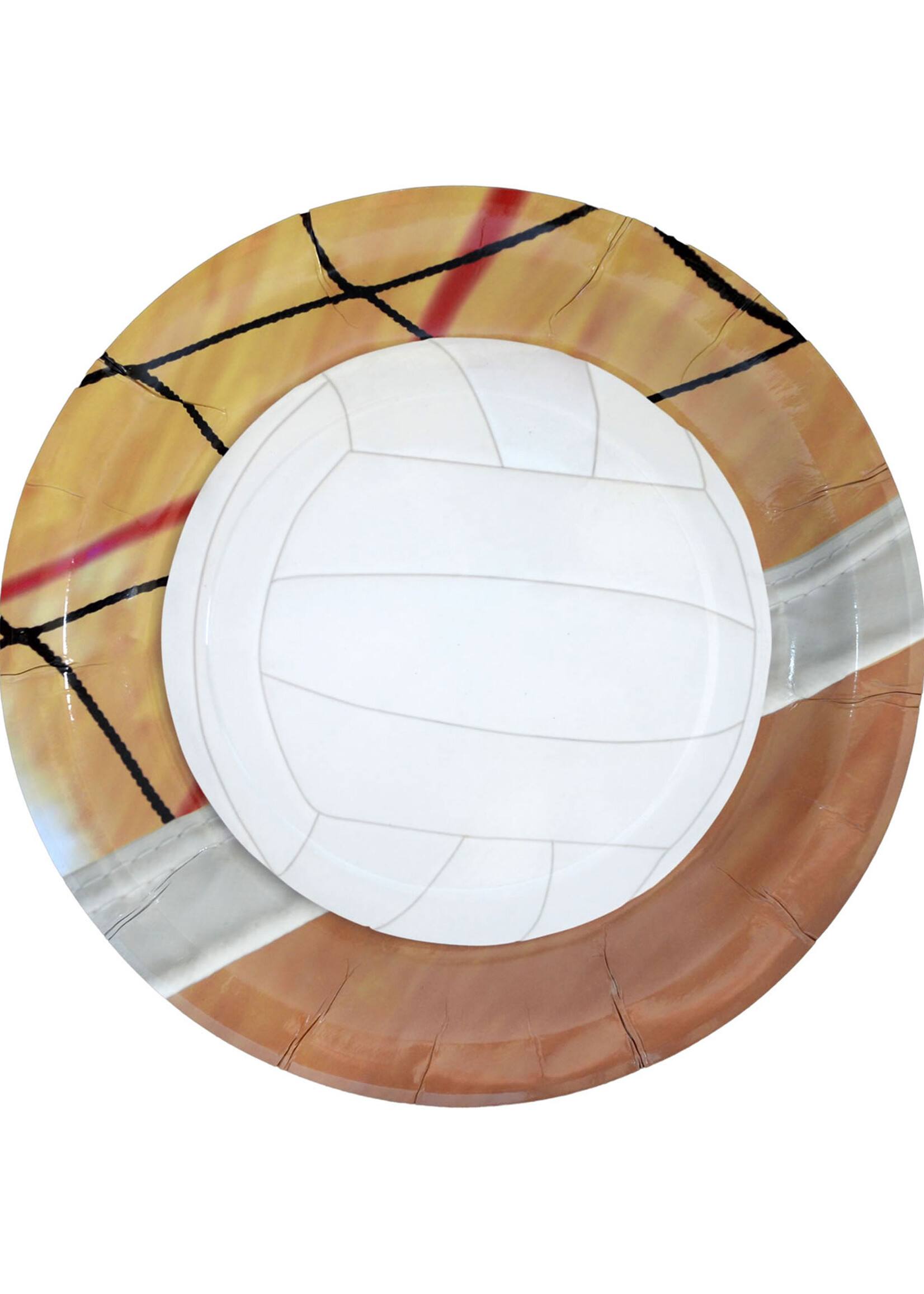 Volleyball Plates Round 9″ 8pack Party On!