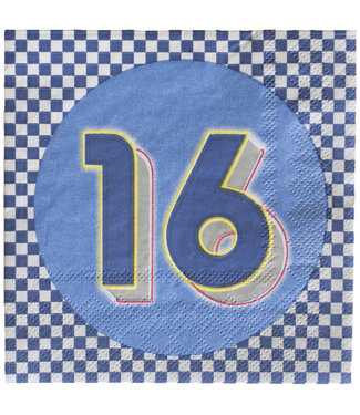 HAVERCAMP PRODUCTS 16th Birthday – Napkins Beverage “16” - 16-pack16