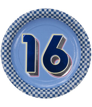 HAVERCAMP PRODUCTS 16th Birthday – Plates Round 7″ “16” - 8-pack