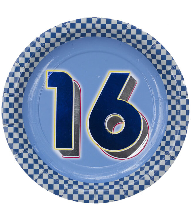 HAVERCAMP PRODUCTS 16th Birthday – Plates Round 7″ “16” - 8-pack