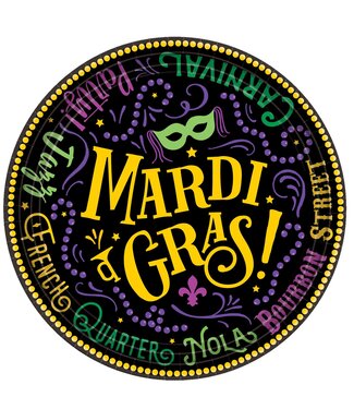 Mardi Gras Paper Dessert Plates  - 60ct