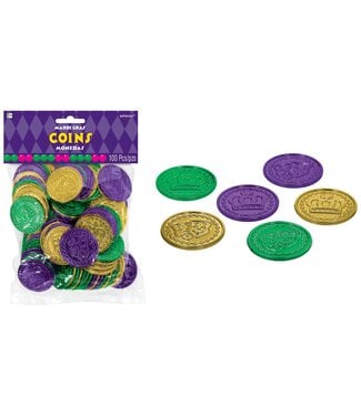 AMSCAN Mardi Gras Coins - 100ct