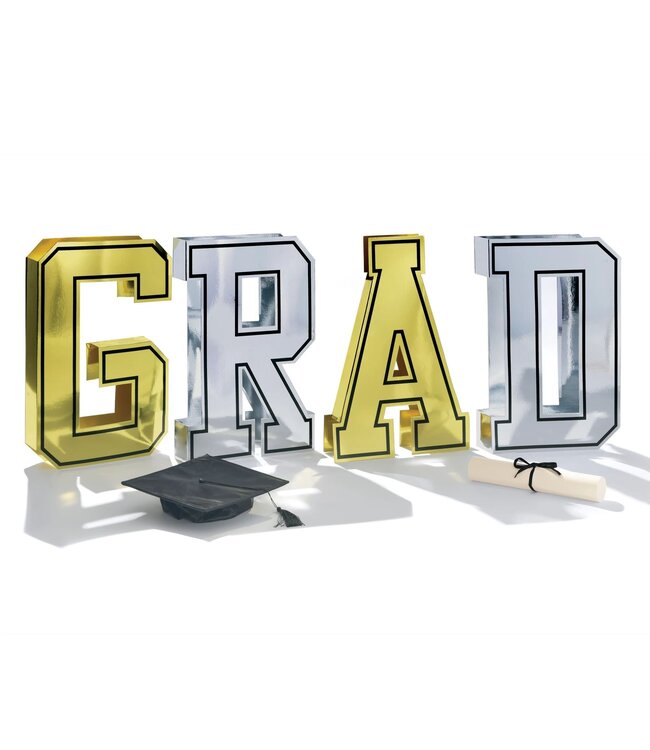 Oversized G-R-A-D Foil Centerpiece