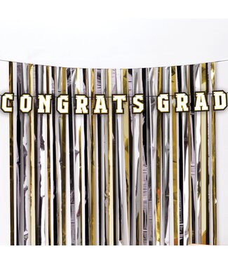 AMSCAN Congrats Grad Fringe Backdrop Set