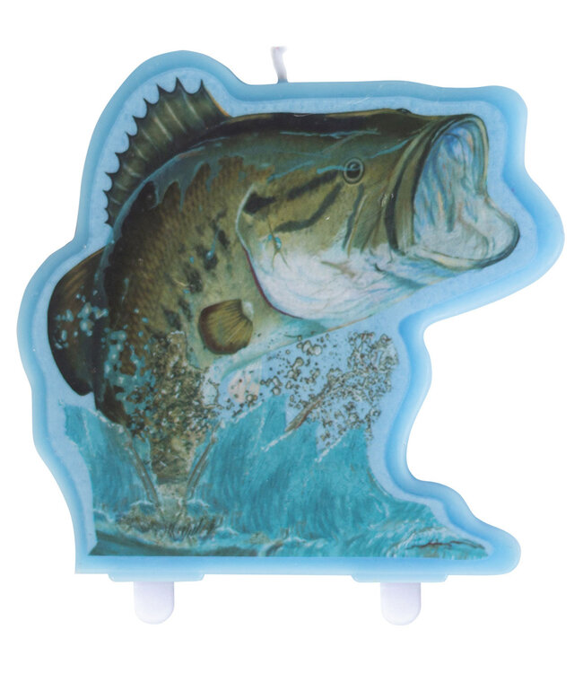 HAVERCAMP PRODUCTS Gone Fishin’ – Fish Cake Topper Candle – 4″ x 4″