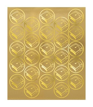 AMSCAN Grad Metallic Sticker Seals - Gold