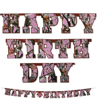 HAVERCAMP PRODUCTS Pink Camo – Banner “Happy Birthday”