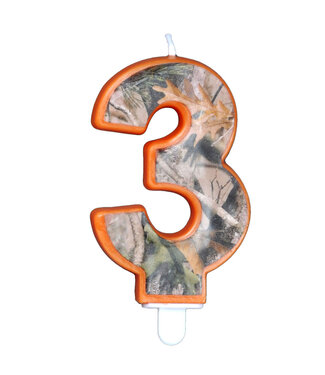 HAVERCAMP PRODUCTS Camo – Birthday Candle – Number Three