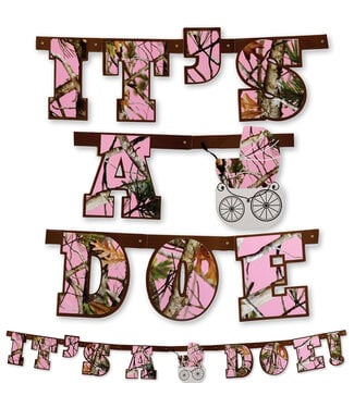 HAVERCAMP PRODUCTS Pink Camo – Banner “It’s A Doe!”