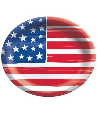 Painted Patriotic Oval Plates