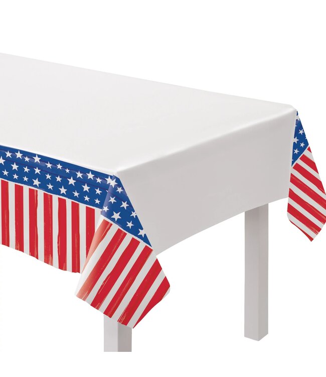 Amscan Painted Patriotic Plastic Table Cover