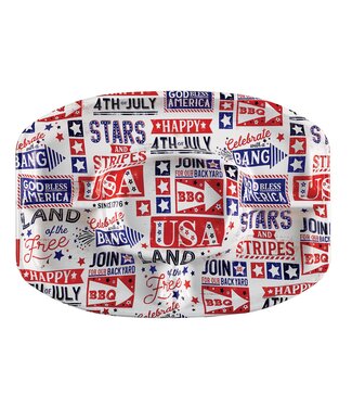 AMSCAN Patriotic Plastic Sectional Platter