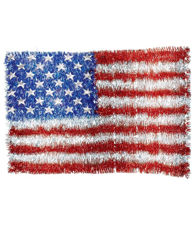AMSCAN Deluxe Tinsel American Flag