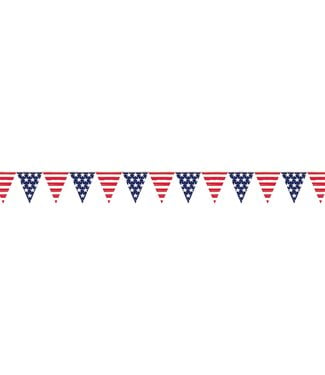 AMSCAN Stars and Stripes Plastic Pennant Banner