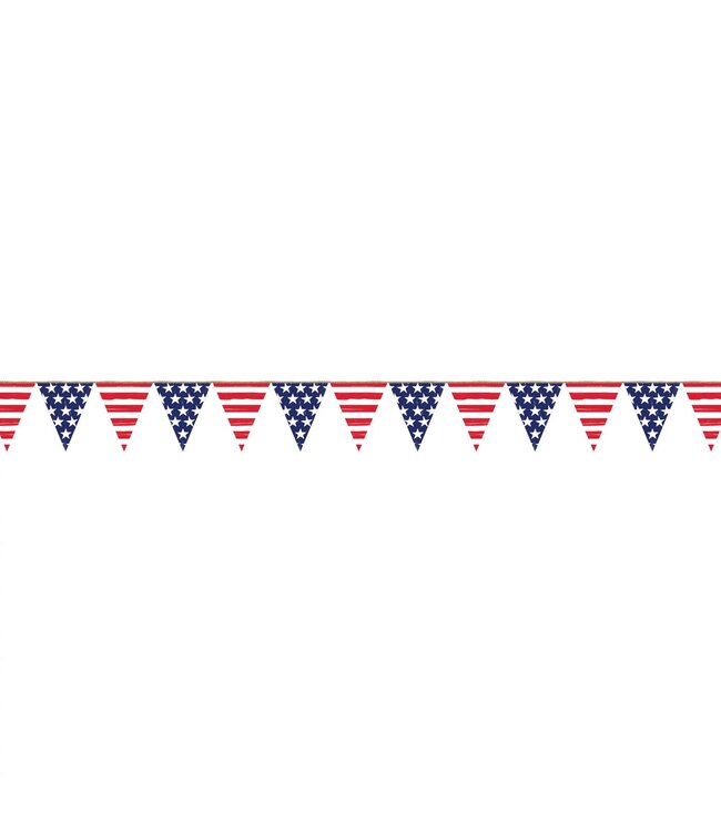 AMSCAN Stars and Stripes Plastic Pennant Banner