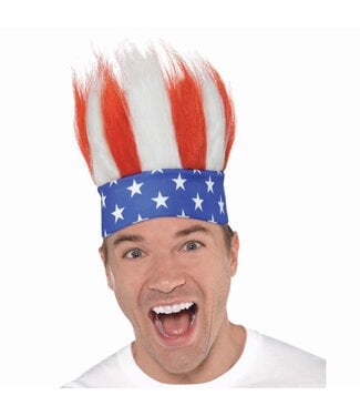 Red, White And Blue Crazy Hair Headband