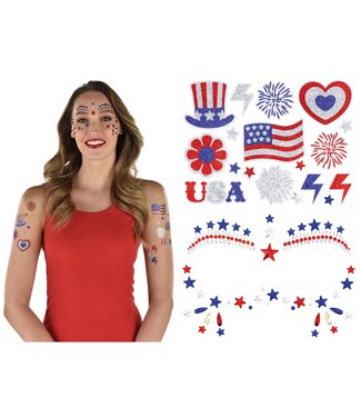 AMSCAN Patriotic Face & Body Jewelry Kit