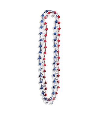 AMSCAN 3ct Stars Bead Necklaces - Red, White, Blue