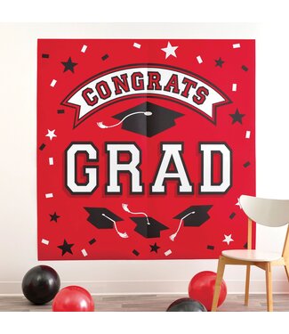 Red Graduation Backdrop
