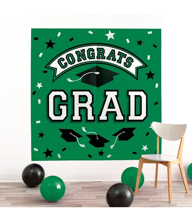 Green Graduation Backdrop