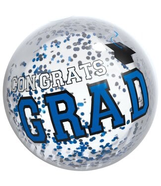 Blue Grad Inflatable Ball with Confetti
