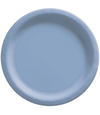 Round Paper Plates, Mid Ct. - Pastel Blue