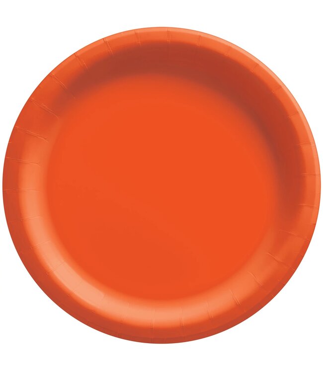 6 3/4" Round Paper Plates, High Ct. - Orange Peel