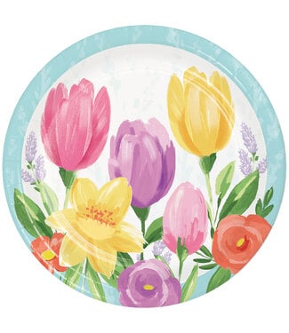 Tulip Blooms Dinner Plate - 8ct