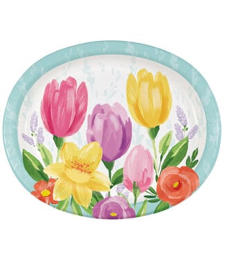 Tulip Blooms Oval Platter - 8ct