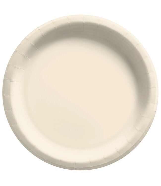 * 6 3/4" Round Paper Plates, High Ct. - Vanilla Creme
