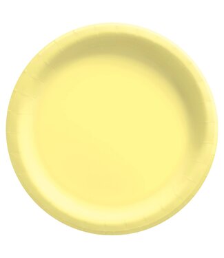 8 1/2" Round Paper Plates, Mid Ct. - Light Yellow