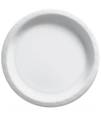 8 1/2" Round Paper Plates, High Ct. - Frosty White