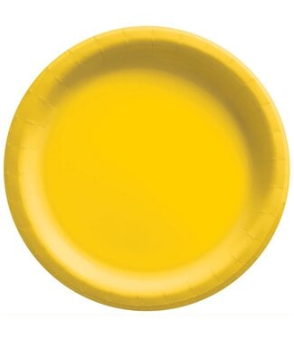 8 1/2" Round Paper Plates, High Ct. - Yellow Sunshine