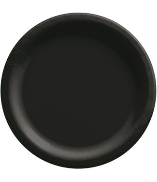 8 1/2" Round Paper Plates, High Ct. - Jet Black