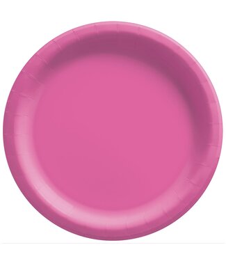 8 1/2" Round Paper Plates, High Ct. - Bright Pink