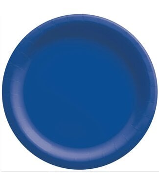 8 1/2" Round Paper Plates, High Ct. - Bright Royal Blue