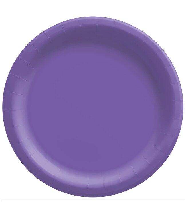 8 1/2" Round Paper Plates, High Ct. - New Purple