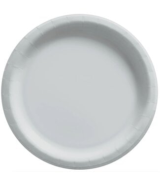 8 1/2" Round Paper Plates, High Ct. - Silver