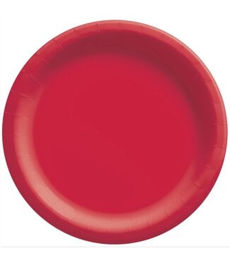 8 1/2" Round Paper Plates, High Ct. - Apple Red