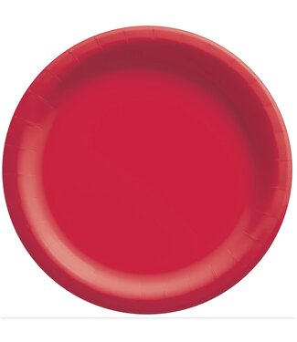 10" Round Paper Plates, High Ct. - Apple Red