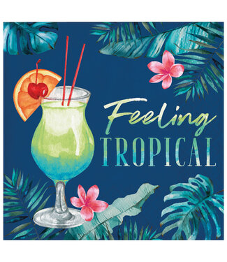 Summer Breeze Beverage Napkins "Feeling Tropical" - 16ct