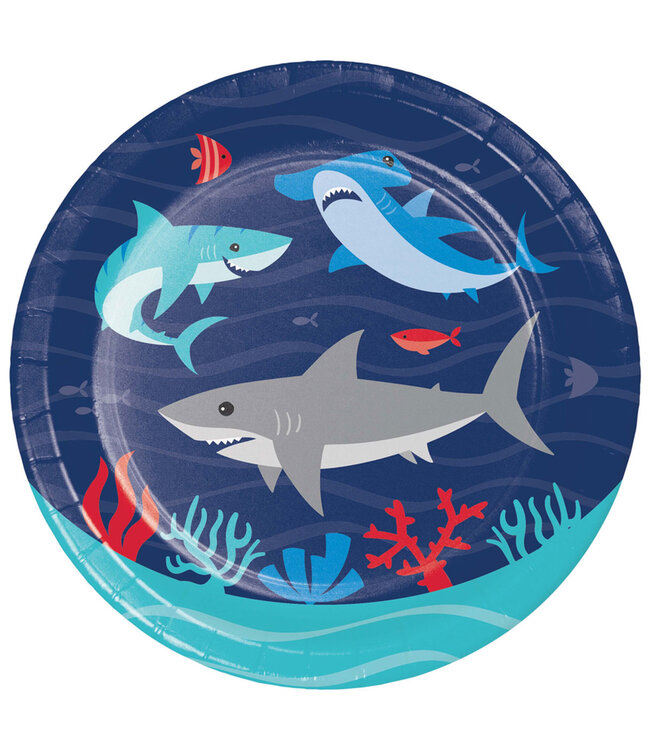Shark Party Luncheon Plates - 8ct