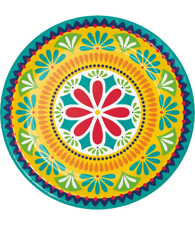 Amscan Fiesta Pottery Dinner Plates - 8ct