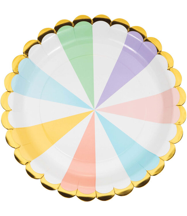 Creative Converting Pastel Celebrations Foil Dinner Plates - 8ct