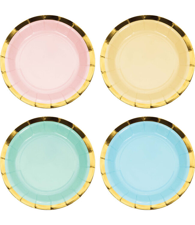 Creative Converting Pastel Celebrations Assorted Foil Luncheon Plates - 8ct