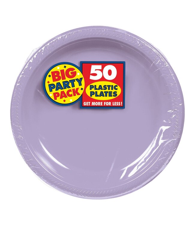 50ct 7in Plastic Plates - Lavender